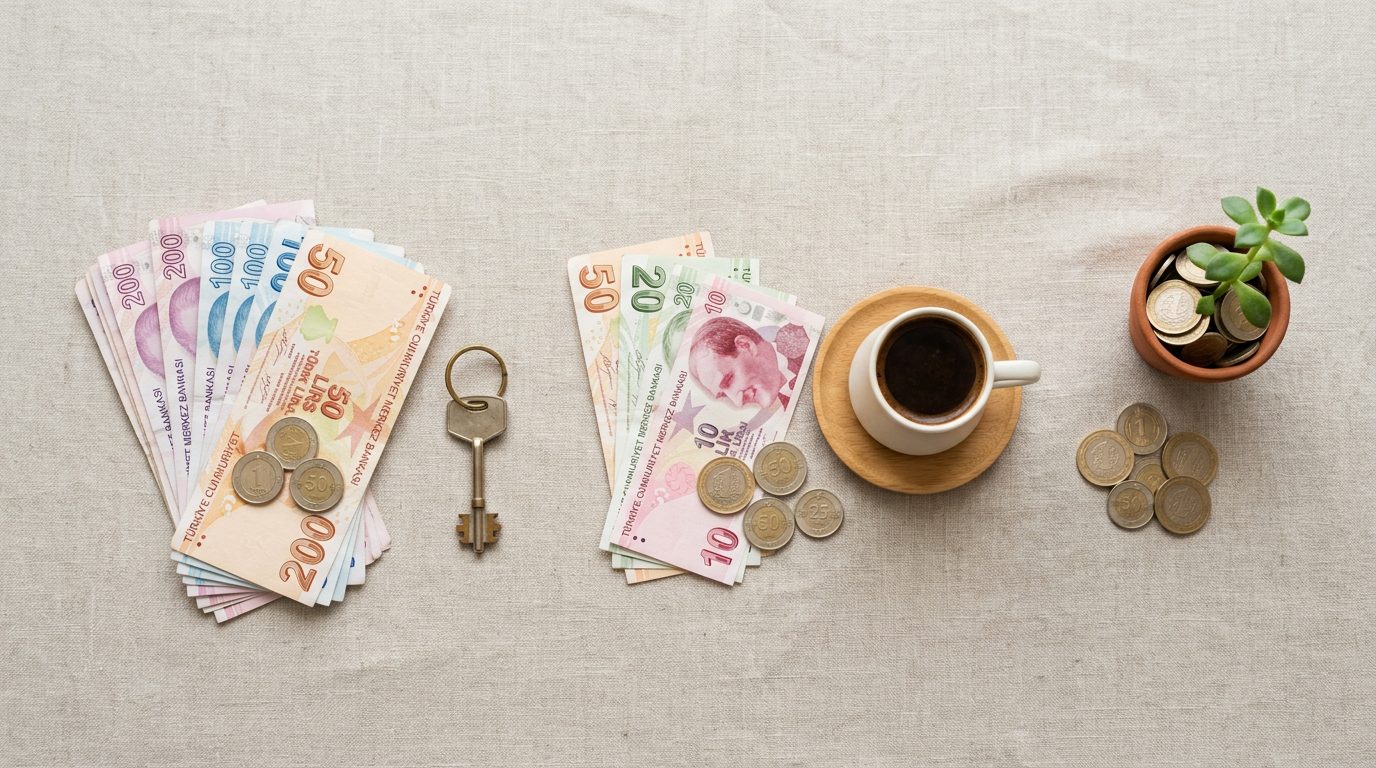 Three piles of money of different sizes: needs, wants and savings