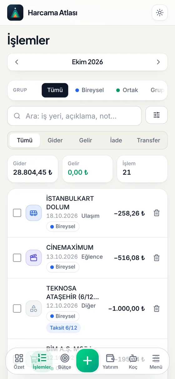 Ekstreni yükle, gerisini bırak